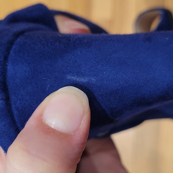 Authentic Prada blue suede sandals with wedge platform and ankle strap - Picture 11 of 11